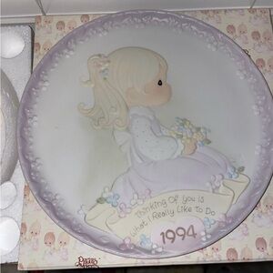 Precious moments plate 1994 thinking of you is what I really like to do